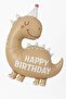 Retro Cute Dinosaur Happy Birthday Written Foil Balloon - 3