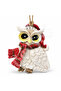 Christmas Tree Ornament Christmas Hat-Wearing Owl Figure – Red Patterned Scarf - 2