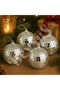 Christmas Pine Tree Ornament Mirrored Disco Ball 8 cm Set of 4 - 3