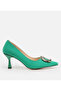 Women's Green Buckled Stiletto