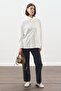 High Neck Tie-Up Blouse Ecru - 6