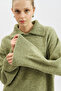 Wide Collar O Oversized Sweater Green - 6