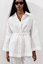 Linen Waist Tie Tunic Ecru - 4