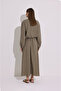 Modal Long Sleeve Anvelop Dress Khaki - 7