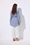 Muslin Embroidered Shirt Blue - 6
