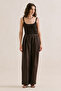 Linen Wide-Leg Pants Dark Brown