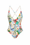 Patterned Cross Strap Swimsuit Summer - 7