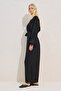 Linen Mixed Adjustable Waisted Jumpsuit Black - 7