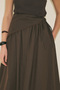 Buttoned Front Poplin Skirt Brown - 5