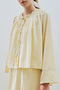 Textured Embroidered Short Bluse Yellow - 4