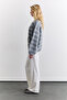 Soft Textured Buttoned Cardigan with Grey Stripes - 5