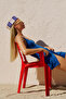 Strapless Knot Skirted Swimsuit Blue - 2
