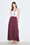 Muslin Fold Wide Skirt Murdum - 3