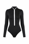 Striped Surf Swimsuit Black - 8