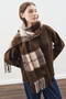 Plaid Patterned Scarf Brown - 2