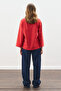 High Neck Tie-Up Blouse Red - 5