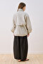 Checked Pull-Stretch Jacket with Detailing in Ecru - 7