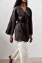Linen Cruvaze Closure Kimono Aci Brown