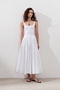 Partial Wide Cotton Skirt Ecru - 4