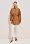 Linen Mixed Balloon Sleeve Long Tunic Tile Print - 5