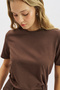 Basic Short Sleeve T-Shirt Brown - 3