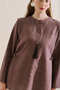 Linen Tunic with Tie-Up Sleeves Lavender - 7