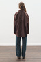 Oversized Shirt with Design Details Brown Coffee - 4