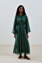 Long Dress with Adjustable Waist Green