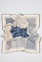 Patterned Medium Size Satin Scarf Classic Navy - 3