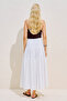 Pleated Wide Skirt Ecru - 8