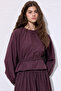 TIE-DETAIL SHORT BLOUSE PLUM - 5