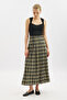 Plied Belted Plaid Skirt Camel - 3