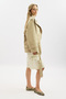 Belted High-Collar Short Trench Coat Sand - 6