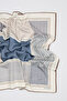 Patterned Medium Size Satin Scarf Classic Navy - 4
