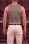 Men's Mink Colored Halter Collar Ribbed Lycra Undershirt - 3