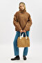 High-Collar Flock Printed Jacket Camel - 6