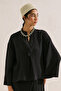 Muslin Wide Sleeve Blouse Black - 4