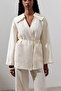 Linen Wide Collar Jacket Vanilla - 3
