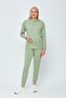 Women's Green Cotton Maternity Tracksuit Set - 2