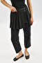 Black Folded Accessory Skirt with Buckle - 4
