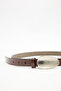 Oval Metal Buckle Belt Brown - 4