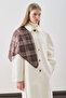 Patterned Medium Size Satin Scarf Novel Brown - 2