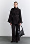Wide Sleeve Belted Jacket Brown