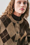 Baklava Patterned Cardigan Brown - 3