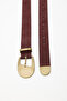 Antique Buckle Thin Belt Burgundy - 6