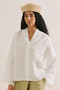 Linen Layered Collar Blouse Ecru - 2