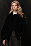 Soft Textured Buttoned Cardigan Black