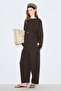 Rustic Slit Blazer Blouse Dark Brown - 3