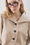 Loren Short Wide Collar Jacket Beige - 4