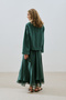 Wide Sleeve Drapey Blouse Green - 6